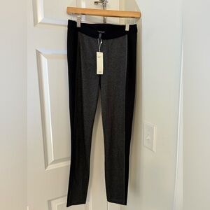 NEW! Eileen Fisher Herringbone Stretch Black & Gray Leggings XS